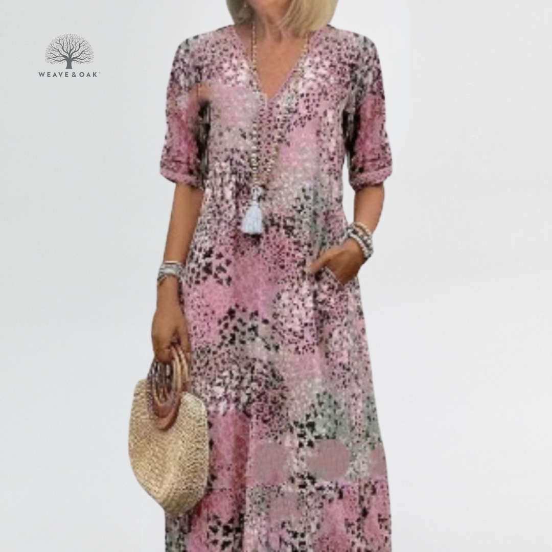 Viola | Flowy Patchwork Dress That Flatters Your Tummy