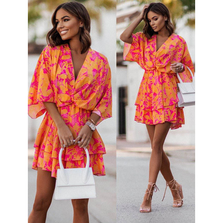 Gloria - Bohemian Floral Mini Dress