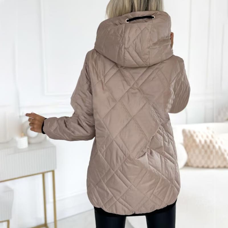 Kialina – Quilted Parka with Hood and Front Zipper