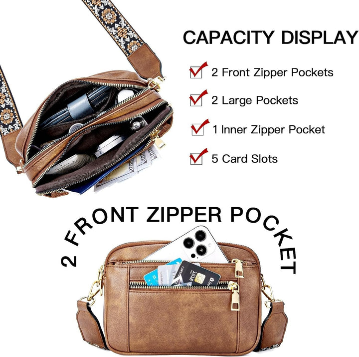 Erikka | Elegant crossbody bag with patterned adjustable strap