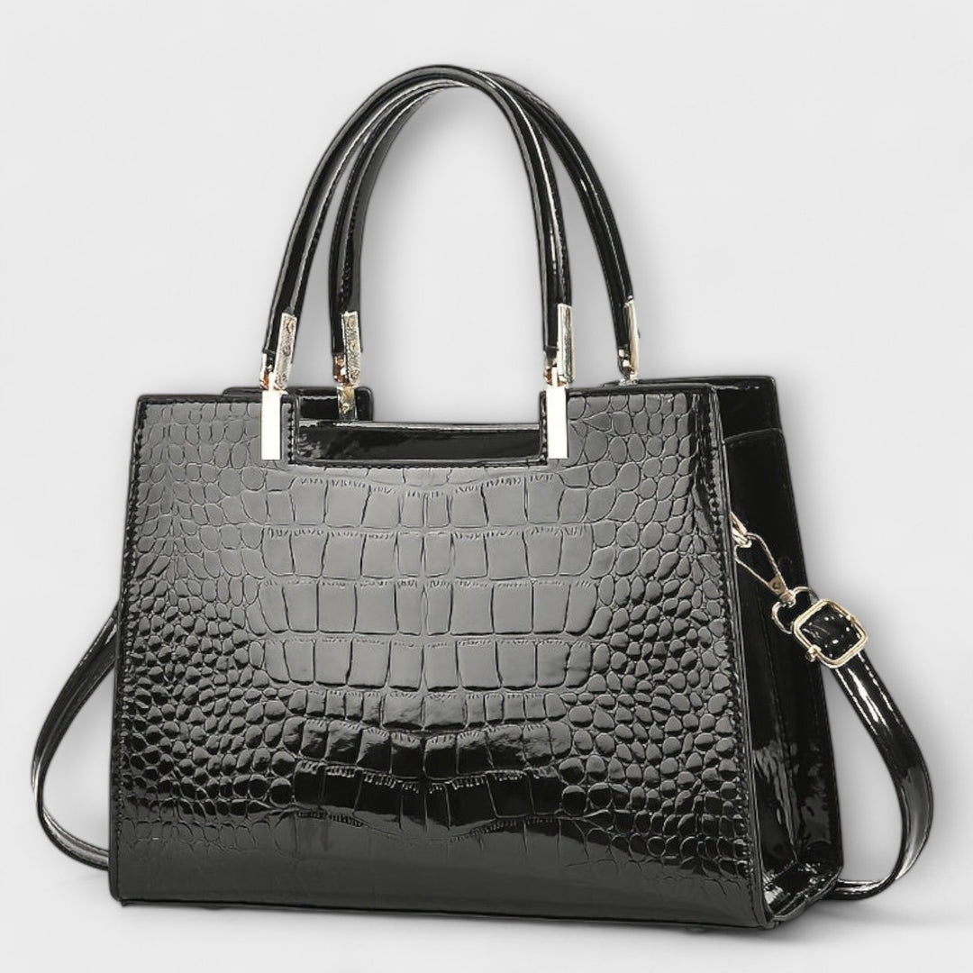 Glossy Crocodile Pattern Handbag