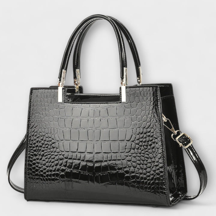 Glossy Crocodile Pattern Handbag