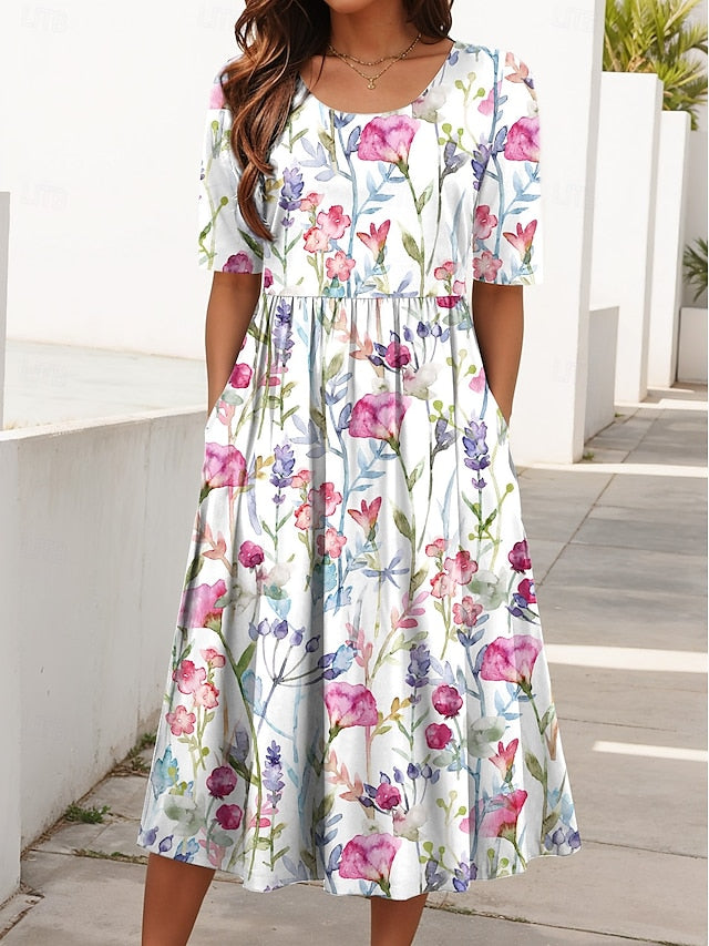 Yvonne | Floral Breezy Midi Dress