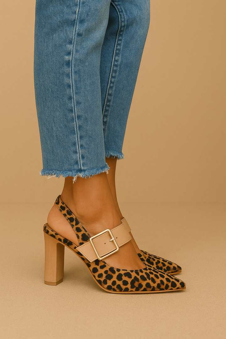 Avano - Leopard Print Heeled Sandals