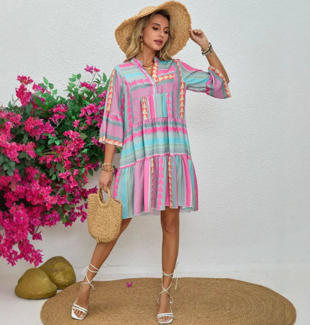 Ember - V-Neck A-Line Beach Dress (Almost sold out)