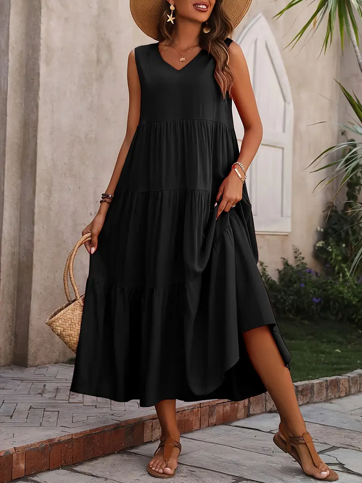 Lone - Casual Loose-Fit Dress with Ruffle Hem