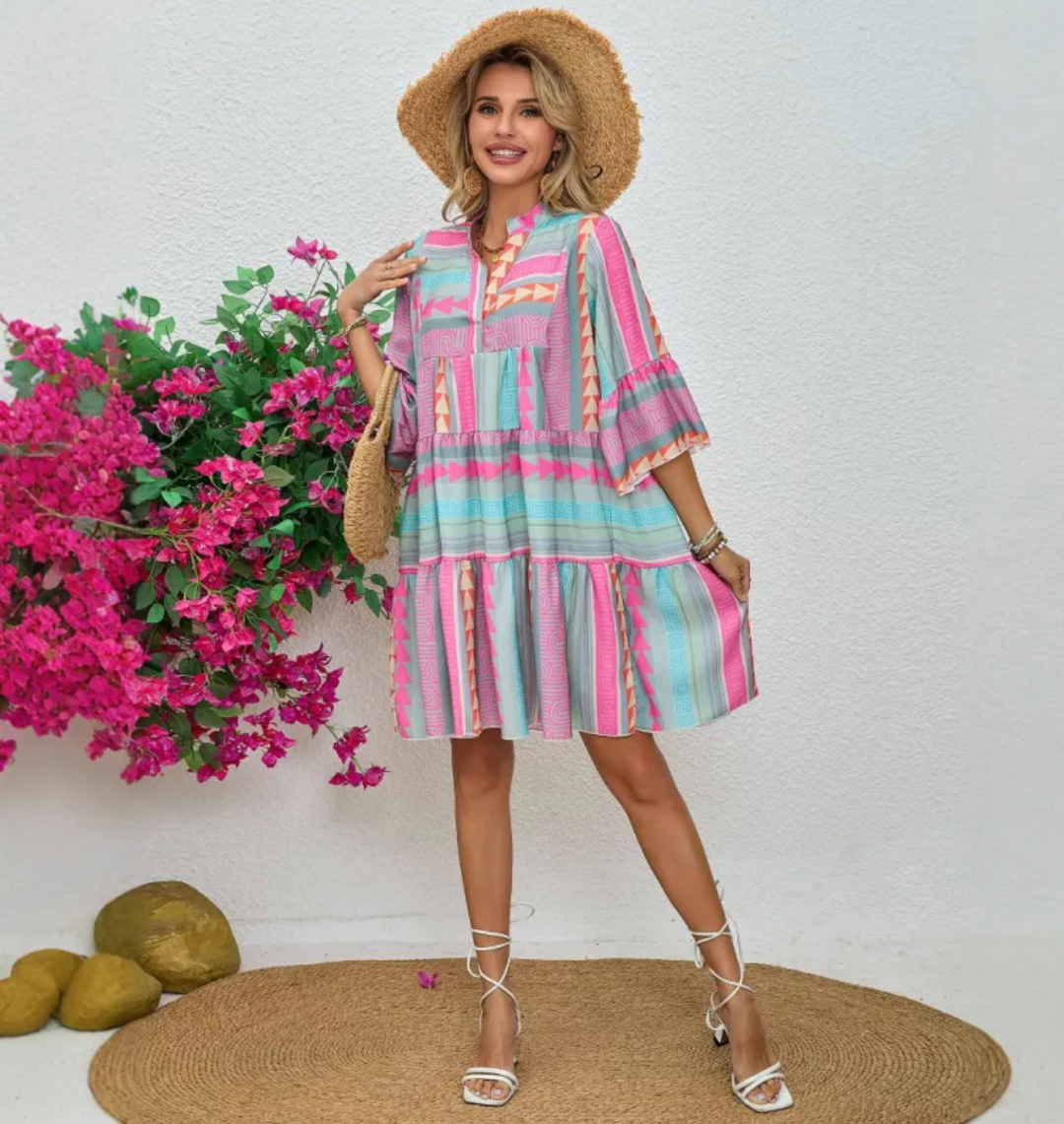 Ember - V-Neck A-Line Beach Dress (Almost sold out)