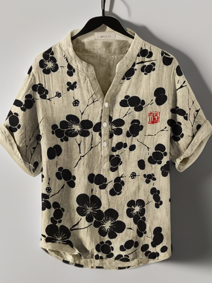 Lina | Japanese blouse with cherry blossoms