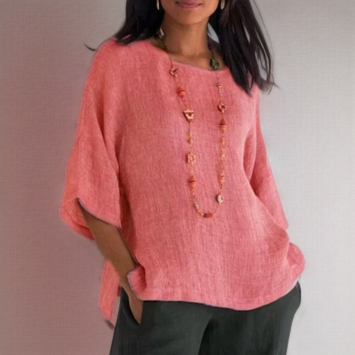 Marian | T-shirt with 3/4 Sleeves and Round Neck