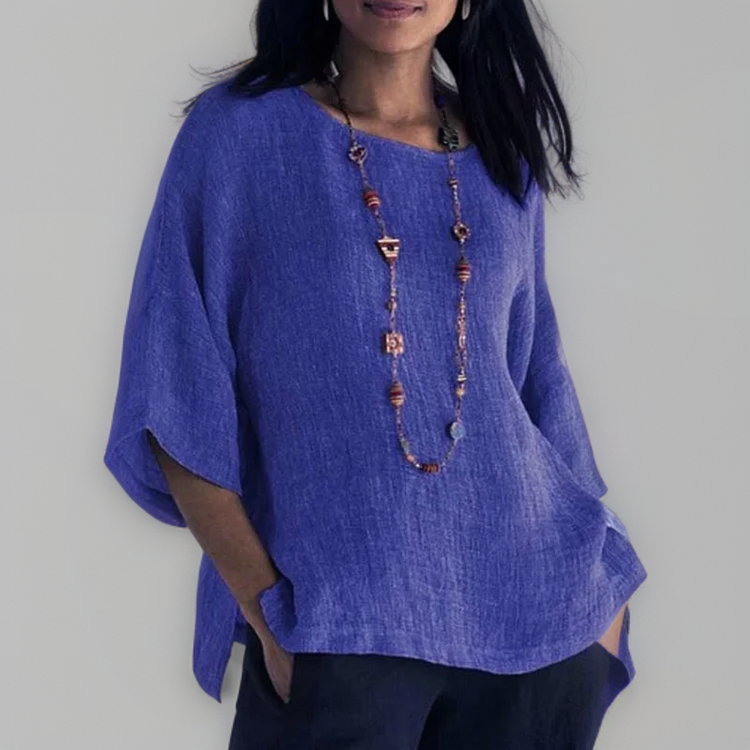 Marian | T-shirt with 3/4 Sleeves and Round Neck