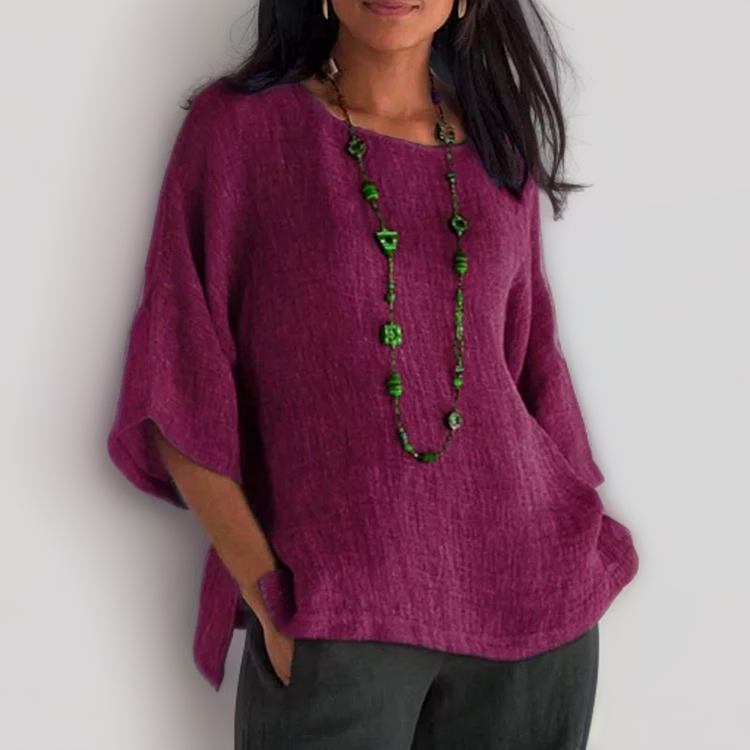 Marian | T-shirt with 3/4 Sleeves and Round Neck