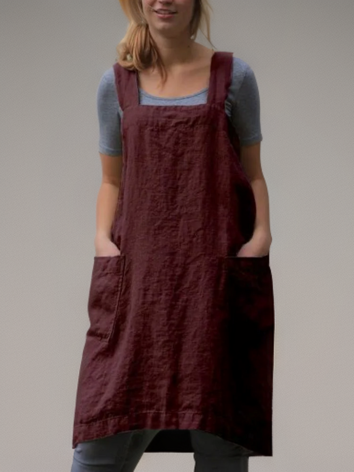 Andi | Simple apron with crisscross back straps