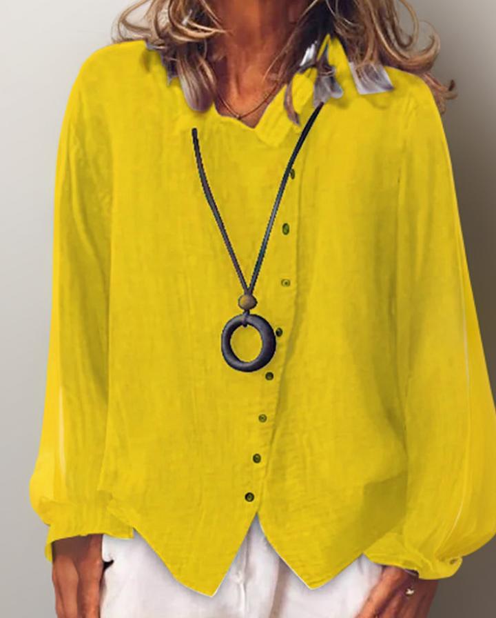 Olivia┃Long Sleeve Button-Down Shirt