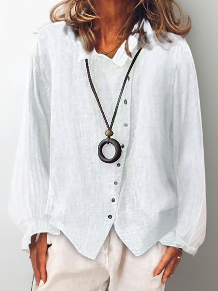 Olivia┃Long Sleeve Button-Down Shirt