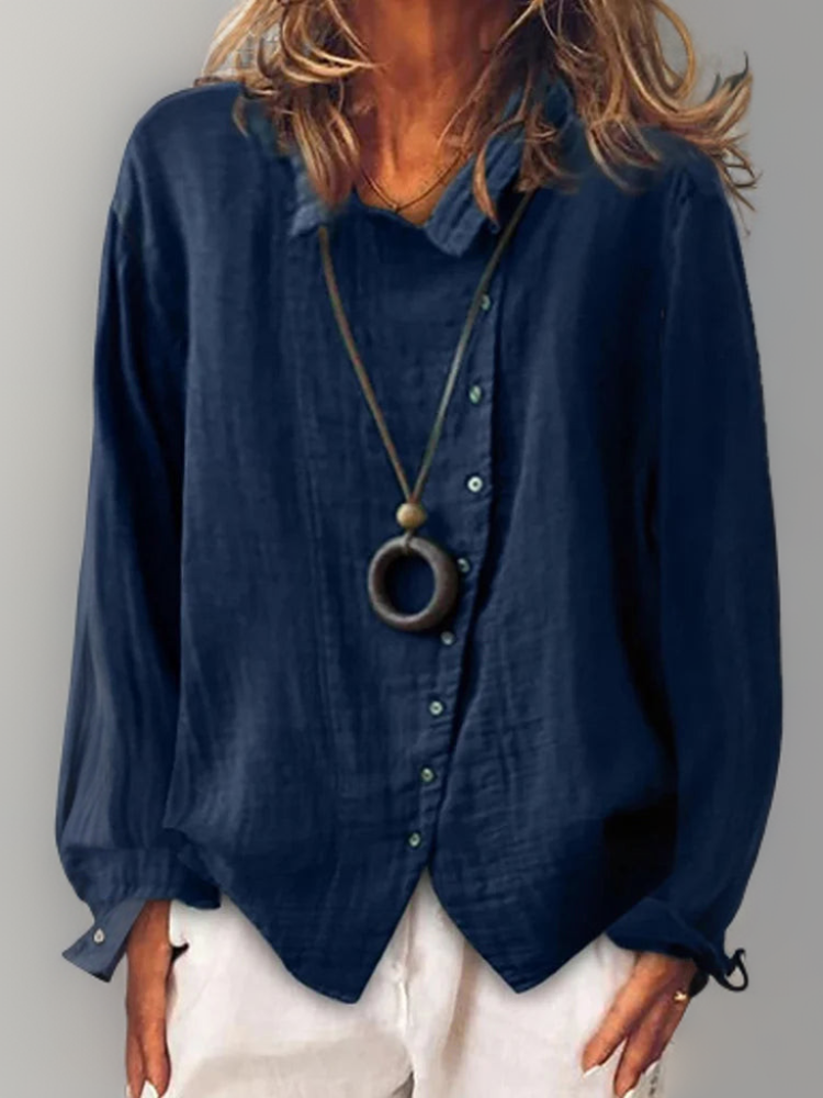 Olivia┃Long Sleeve Button-Down Shirt