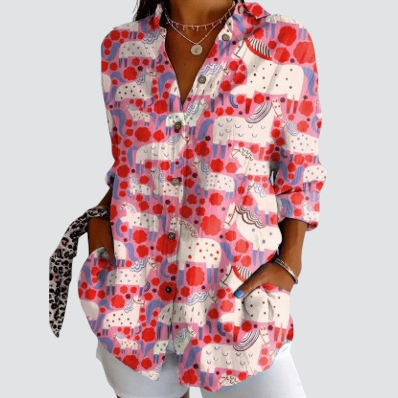 Vera™ | Artistic Flower Blouse