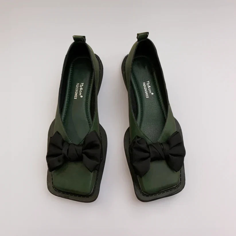 Lucia | Stylish Bow Detail Houndstooth Flats