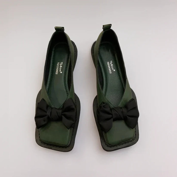 Lucia | Stylish Bow Detail Houndstooth Flats