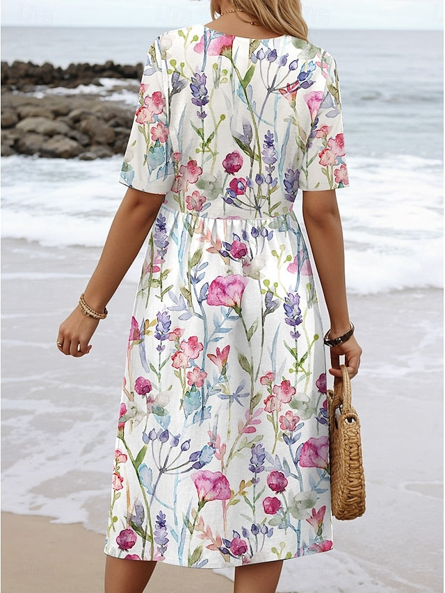 Yvonne | Floral Breezy Midi Dress