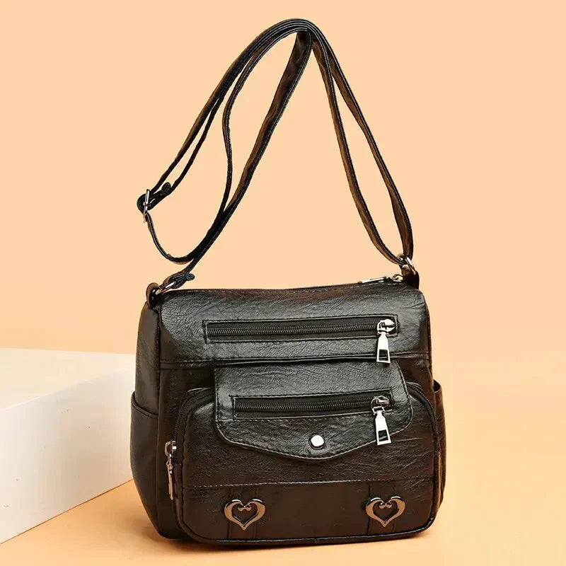 Lux | Trendy Heart Accent Crossbody Bag