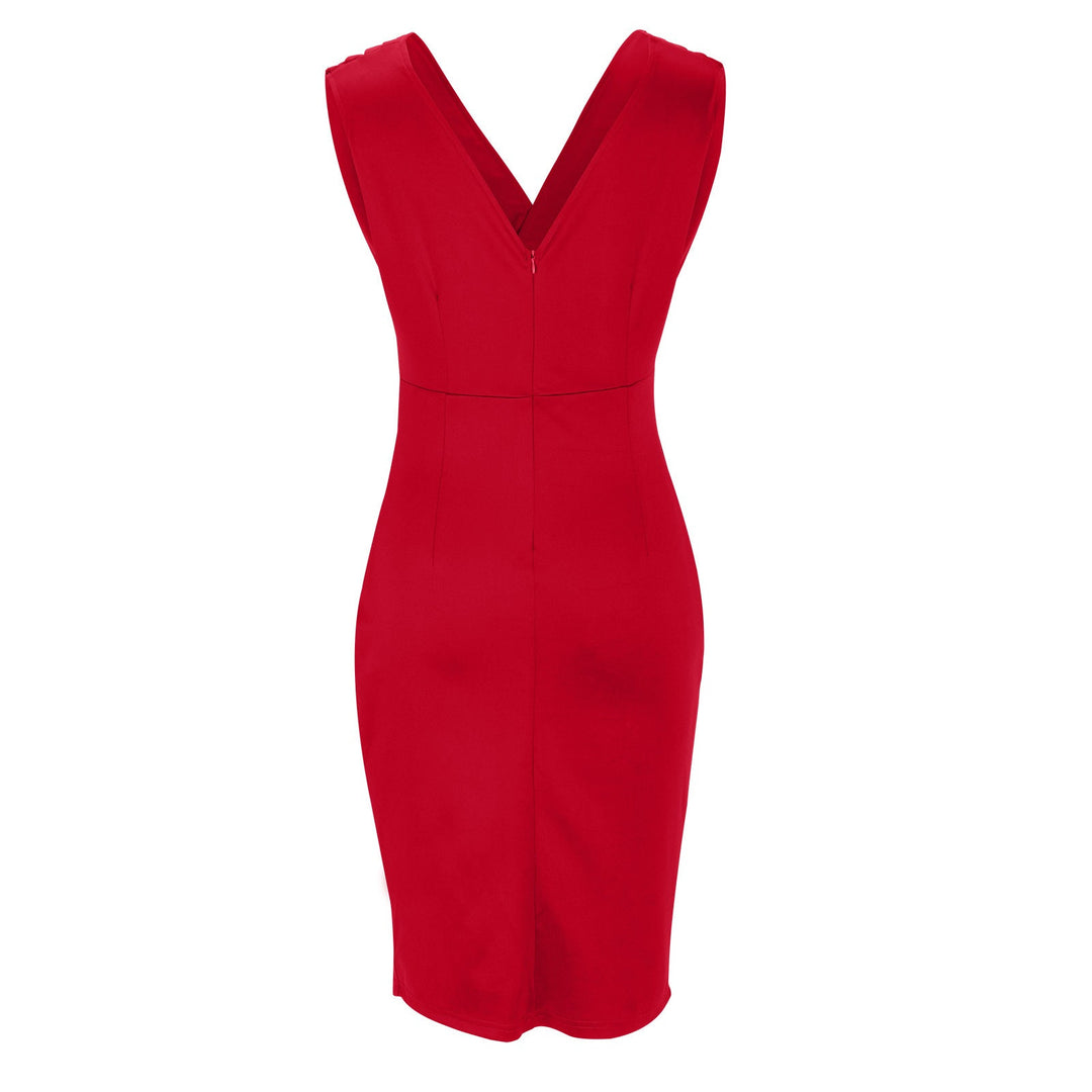 Brenda | Form-Fitting Dress with V-Neck and Slit