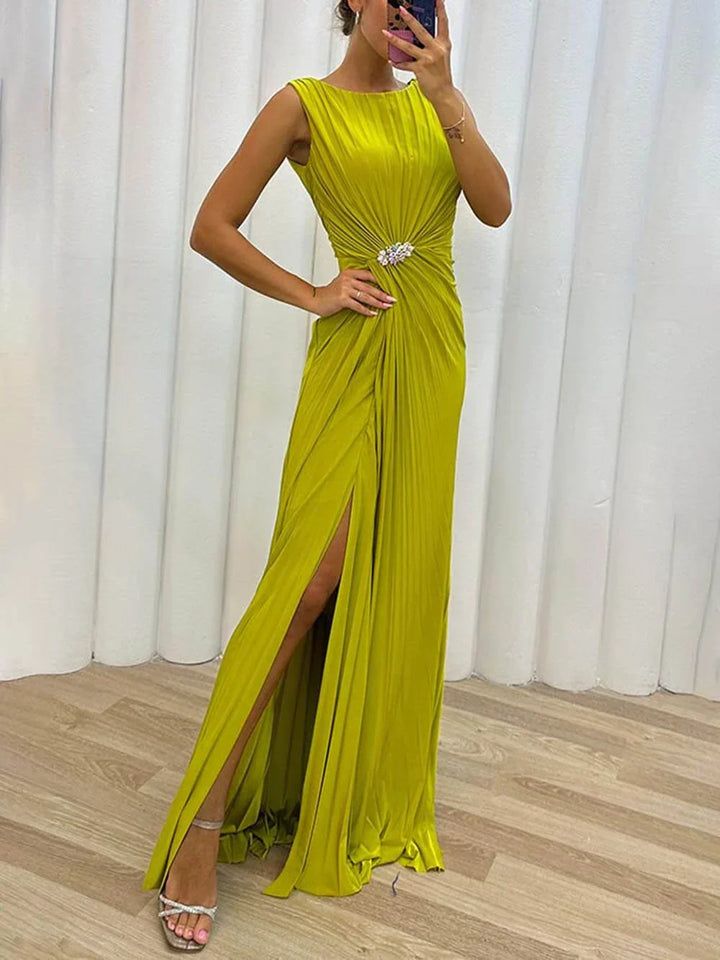 Lyla - Pleated Maxi Evening Dress