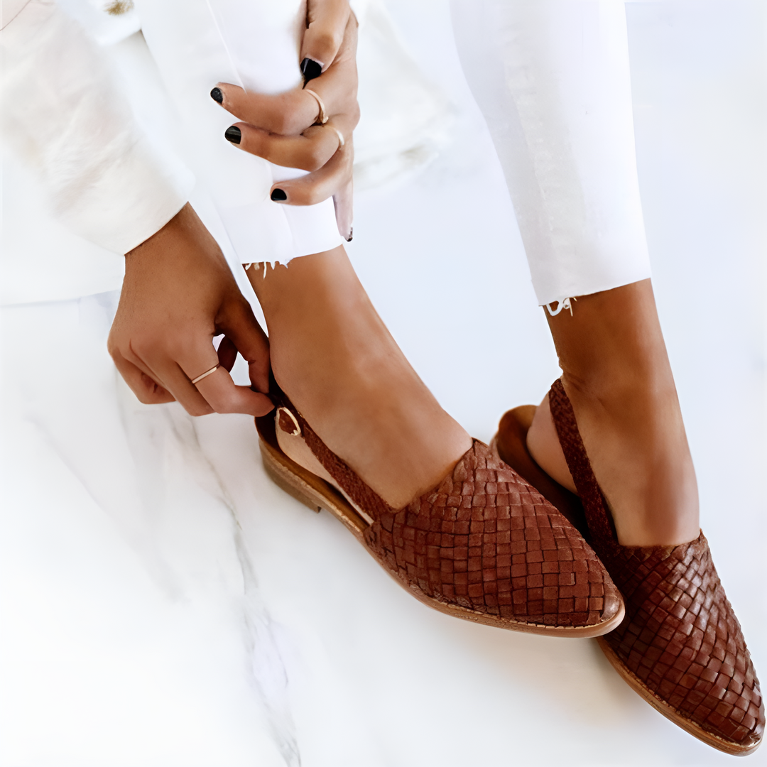 Noelle - Artisan Woven Flat Sandals