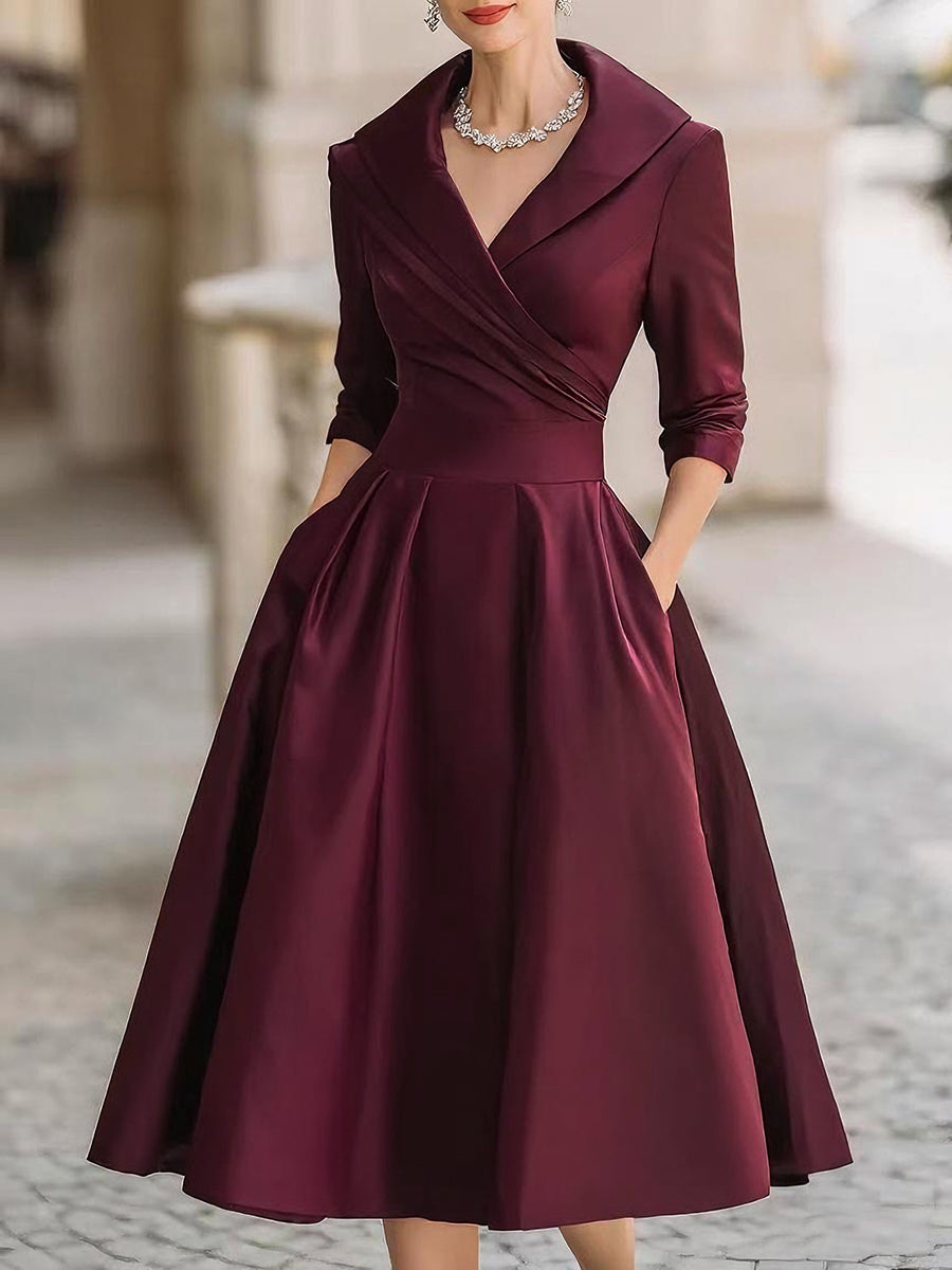 Lina - Midi Dress Made of Satin
