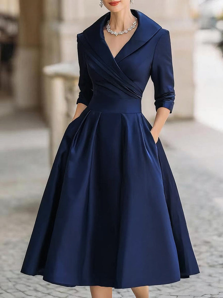 Lina - Midi Dress Made of Satin