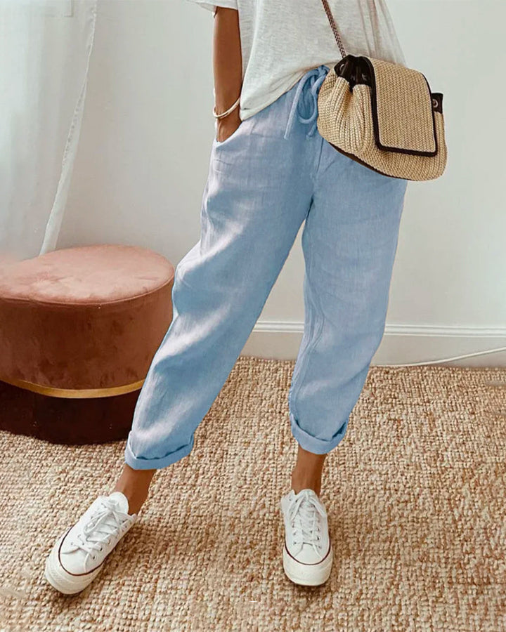 Teagan - Comfortable Elastic Waist Drawstring Pants