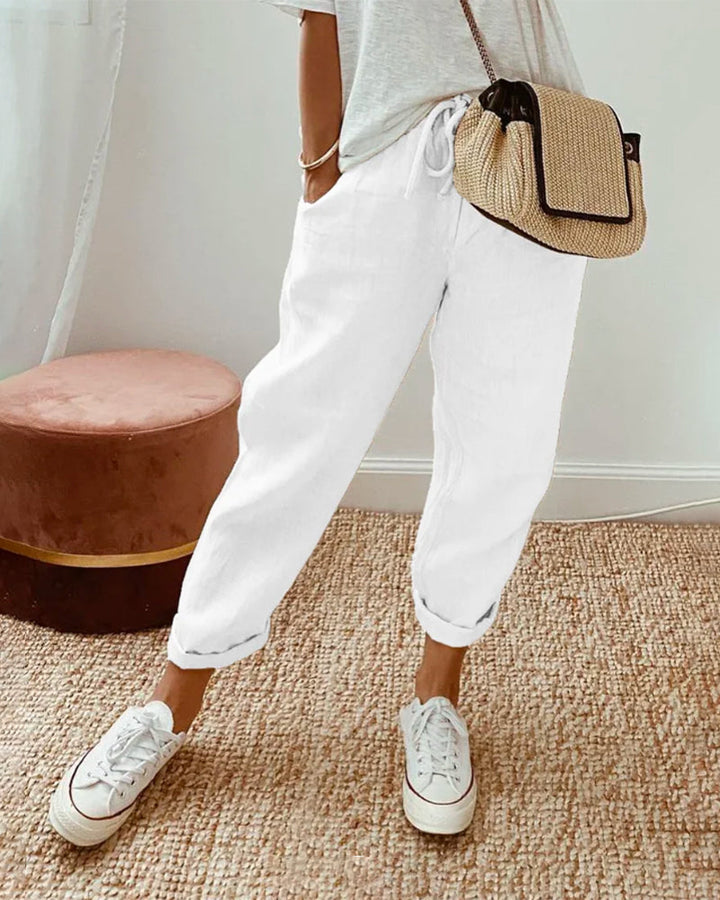Teagan - Comfortable Elastic Waist Drawstring Pants