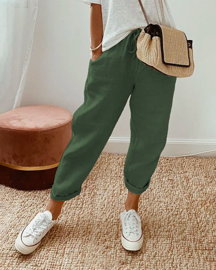 Teagan - Comfortable Elastic Waist Drawstring Pants