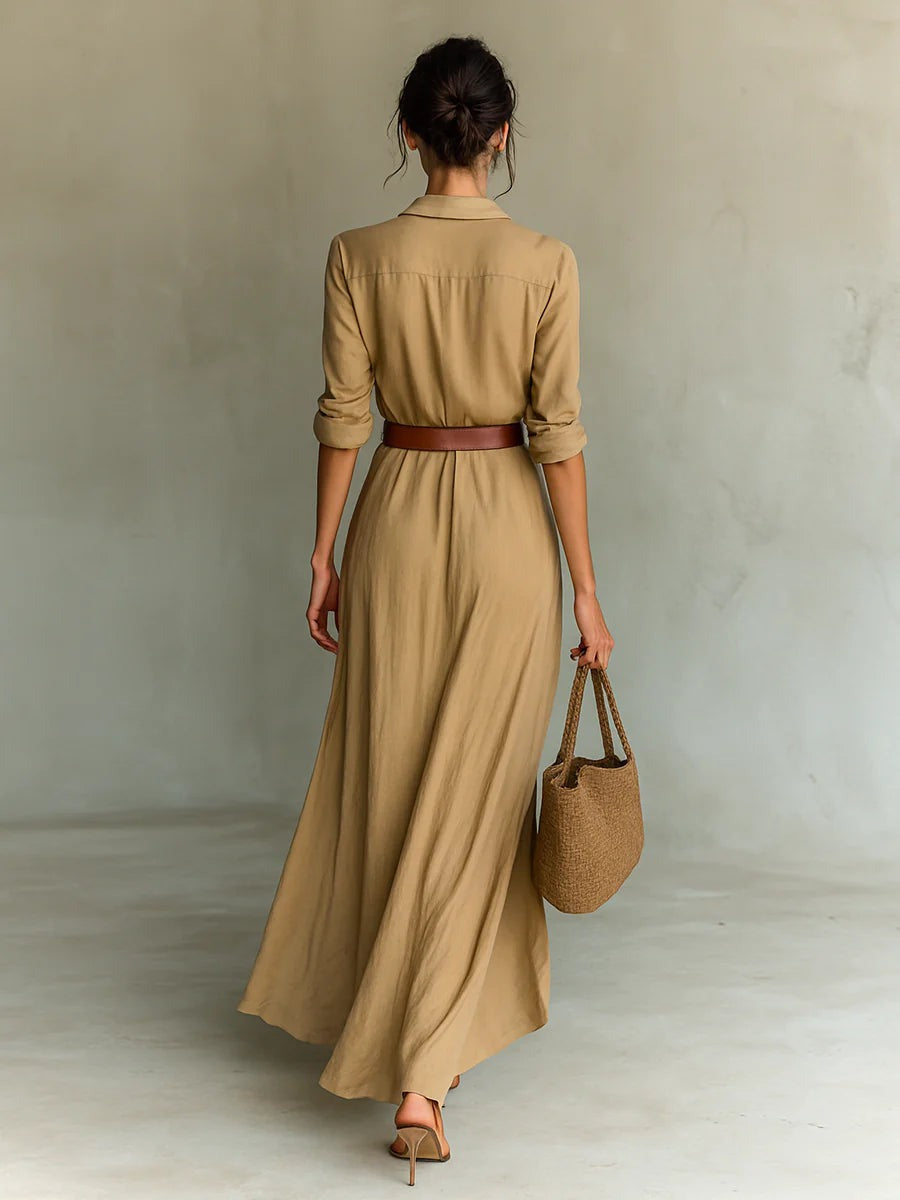 Vivian | Flowy Belted Maxi Dress