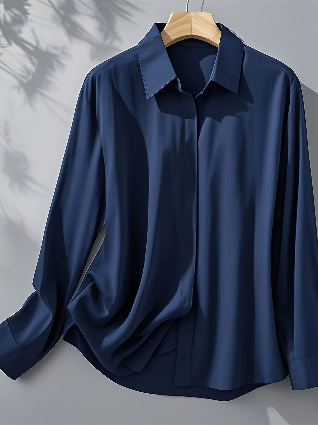 Elenochka - Stylish Long Sleeve Shirt with Button Placket