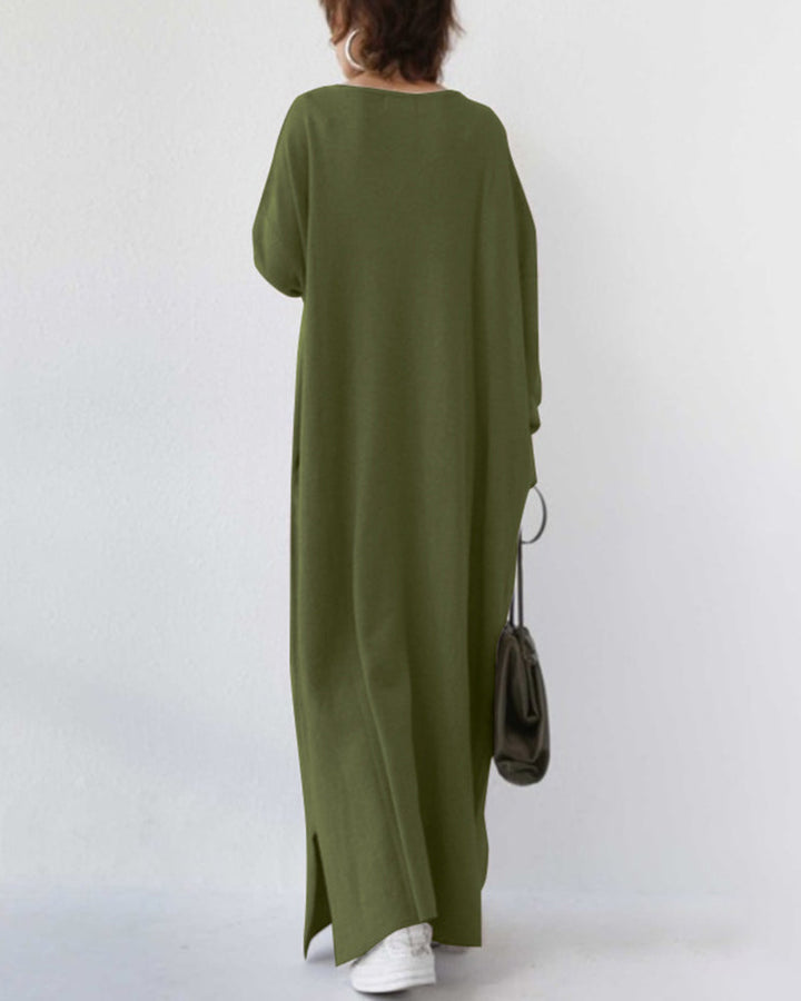 Eudora - Elegant Casual V-Neck Dress