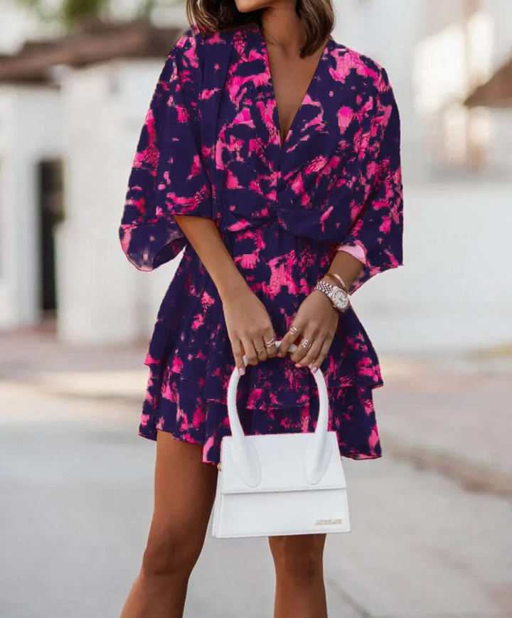 Gloria - Bohemian Floral Mini Dress