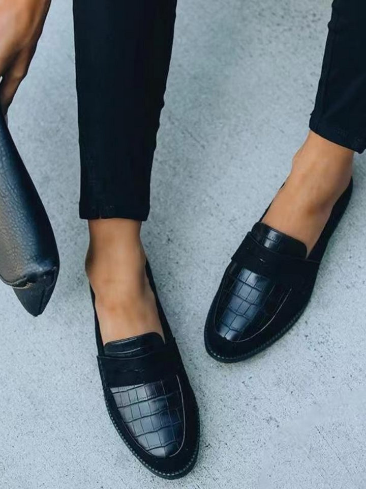 AVA CROC-DETAIL ORTHOPEDIC LOAFERS