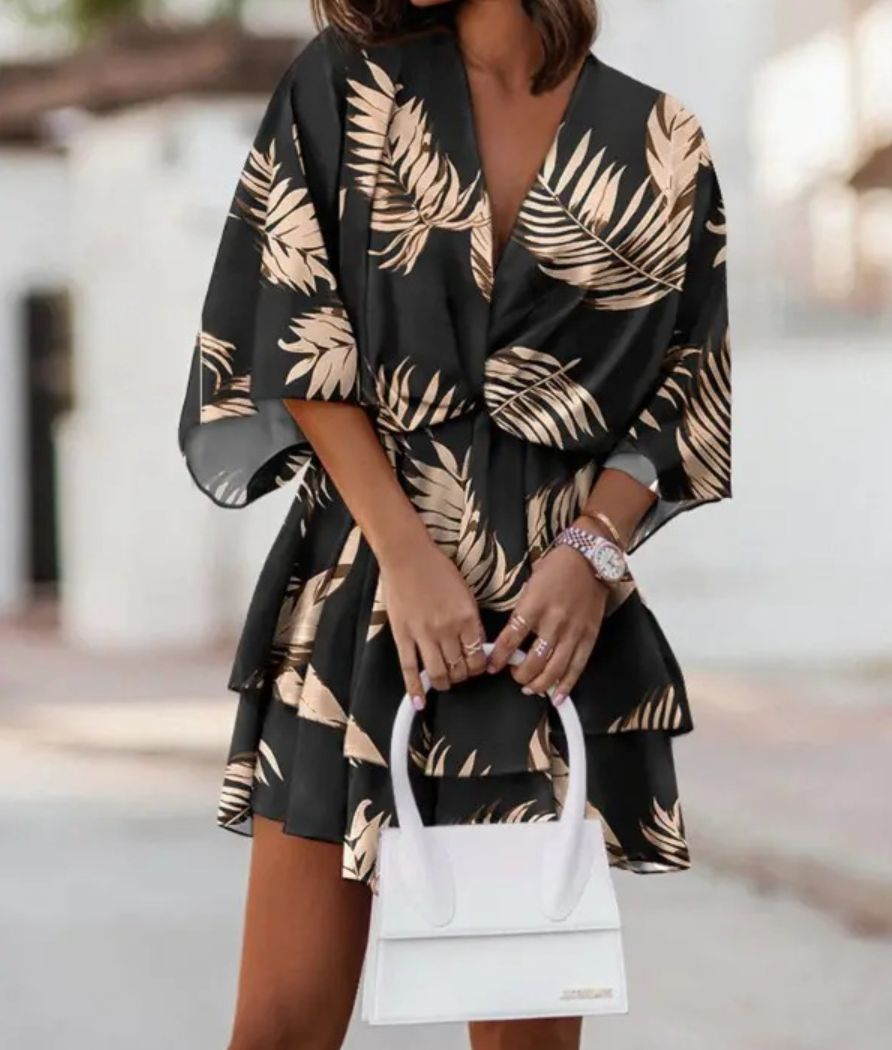 Gloria - Bohemian Floral Mini Dress