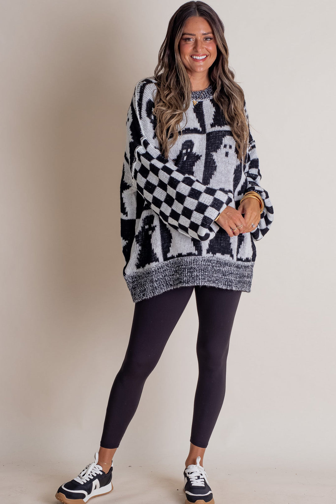Spooky Season Checkered Sweater
