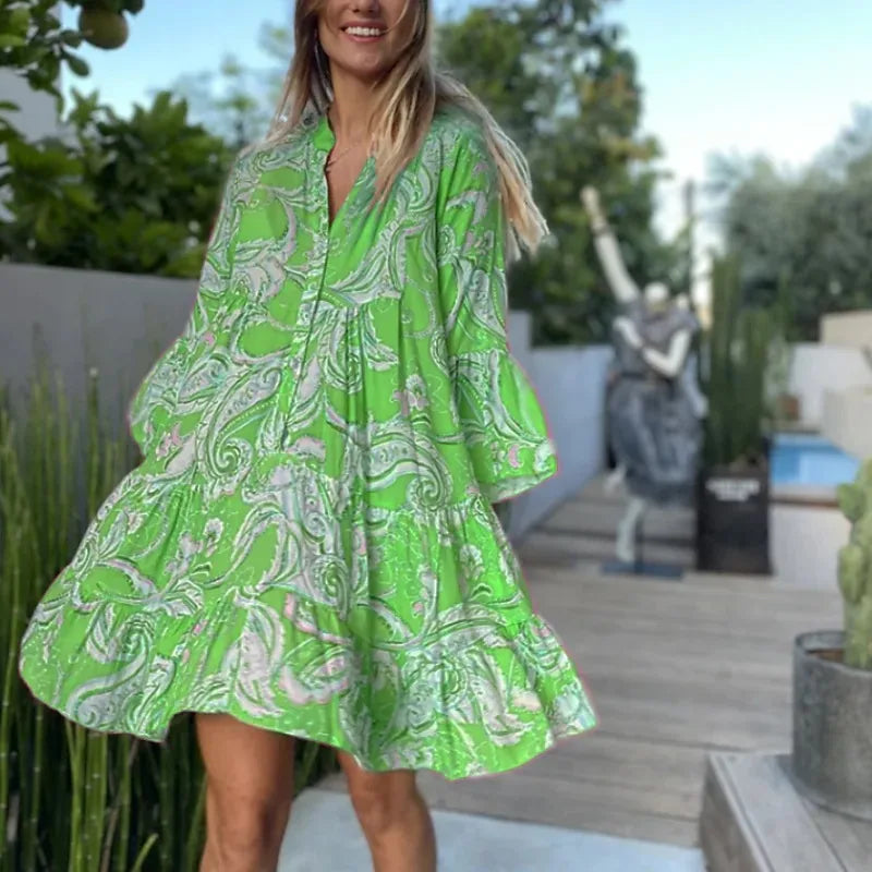 Nadia - Boho Bloom Midi Dress