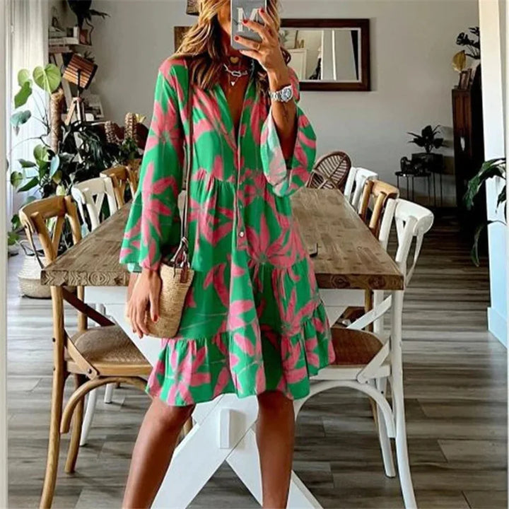 Nadia - Boho Bloom Midi Dress