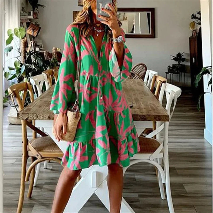 Nadia - Boho Bloom Midi Dress
