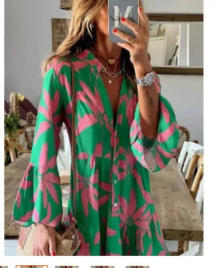 Nadia - Boho Bloom Midi Dress