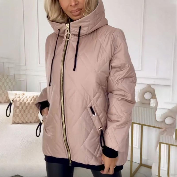 Kialina – Quilted Parka with Hood and Front Zipper
