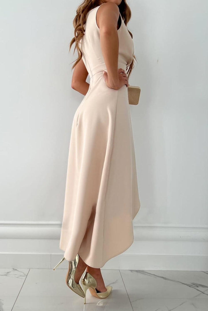 Oriana - Chic Wrap V-Neck Midi Dress