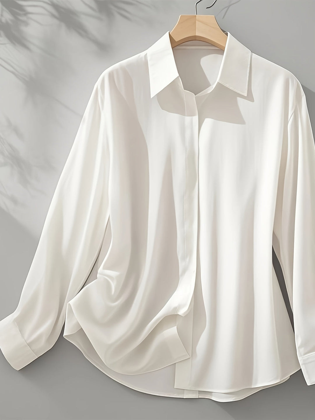 Elenochka - Stylish Long Sleeve Shirt with Button Placket