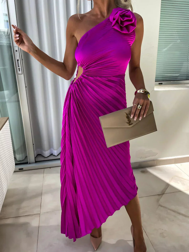 Lizbeth -  Flower Shoulder Maxi Dress