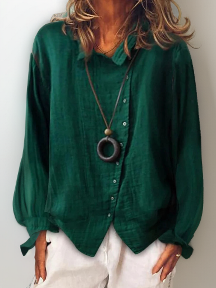 Olivia┃Long Sleeve Button-Down Shirt
