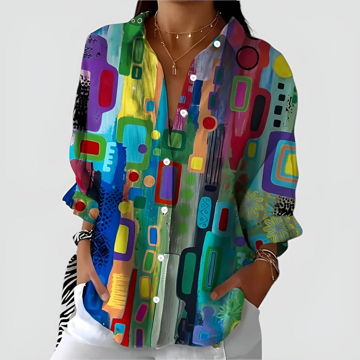 Edna™ Artistic Flower Blouse