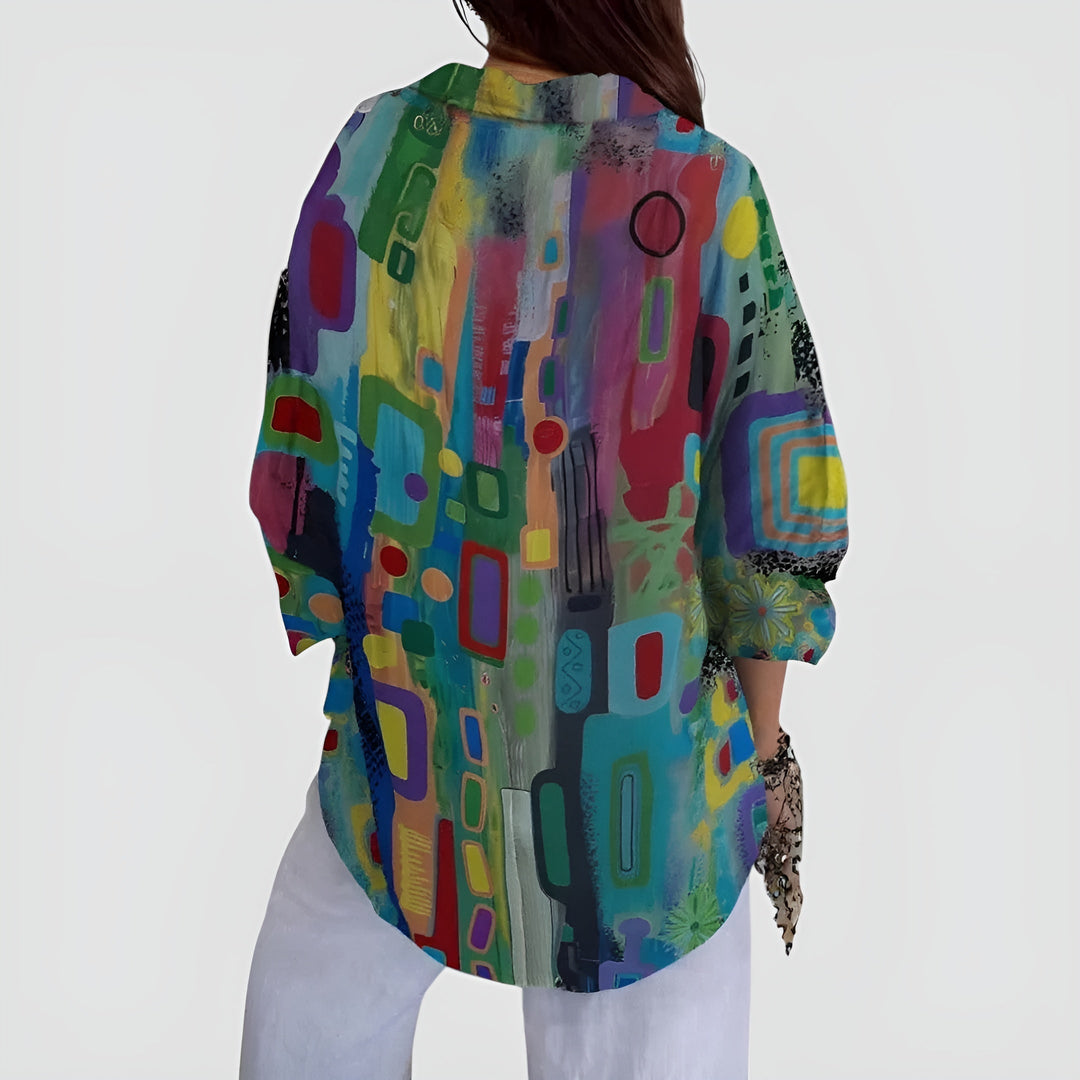 Edna™ Artistic Flower Blouse